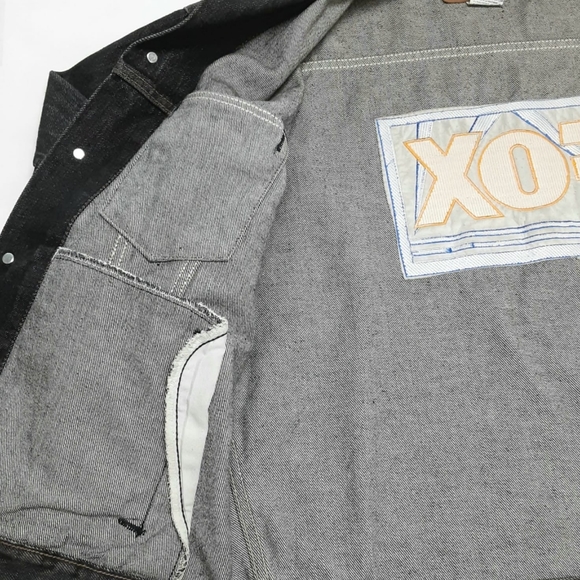 Vintage Dark Denim Jean jacket FOX 80s, 90s - Picture 9 of 12